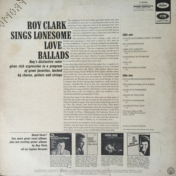 Roy Clark - Sings Lonesome Love Ballads (LP) (VG) - Endless Media