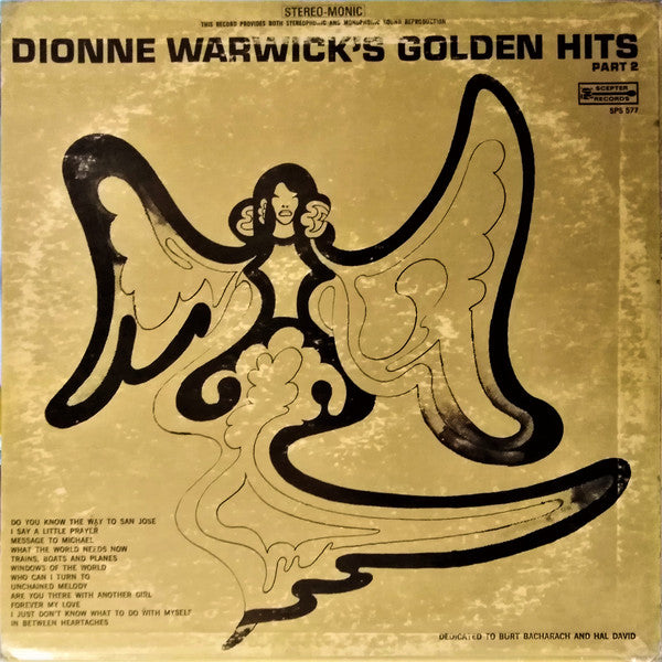 Dionne Warwick - Golden Hits Part 2 (LP) (VG) - Endless Media