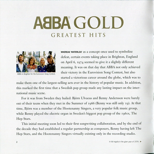 ABBA : Gold (Greatest Hits) (CD, Comp, RE, RM)