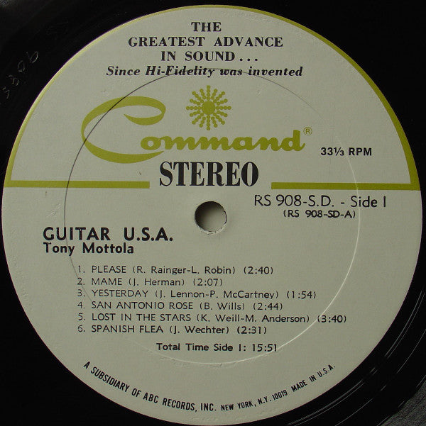 Tony Mottola - Guitar U.S.A. (LP) (VG+) - Endless Media