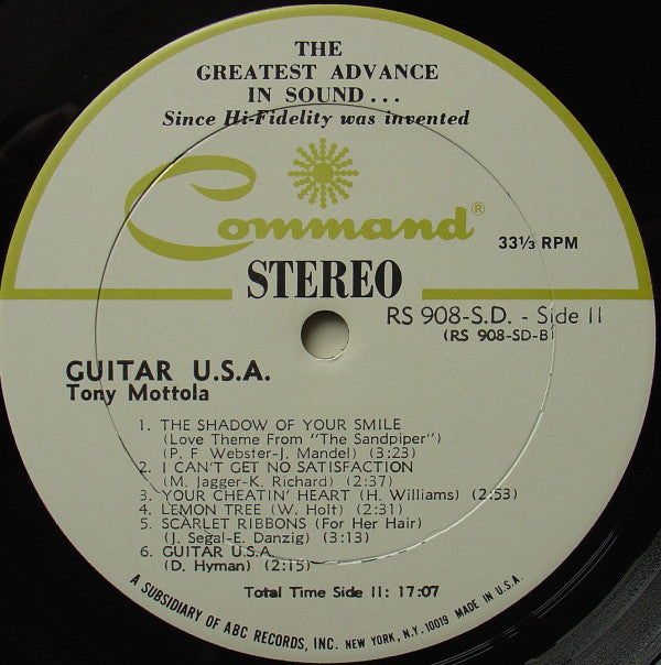 Tony Mottola - Guitar U.S.A. (LP) (VG+) - Endless Media