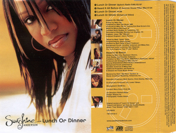 Sunshine Anderson - Lunch Or Dinner (CD) (VG+) - Endless Media