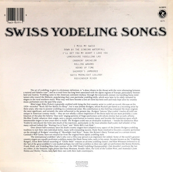 Max McCauley - Swiss Yodeling Songs (LP) (VG+) - Endless Media