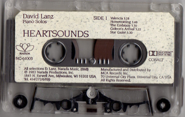 David Lanz - Heartsounds (Piano Solos) (Cassette) (VG) - Endless Media