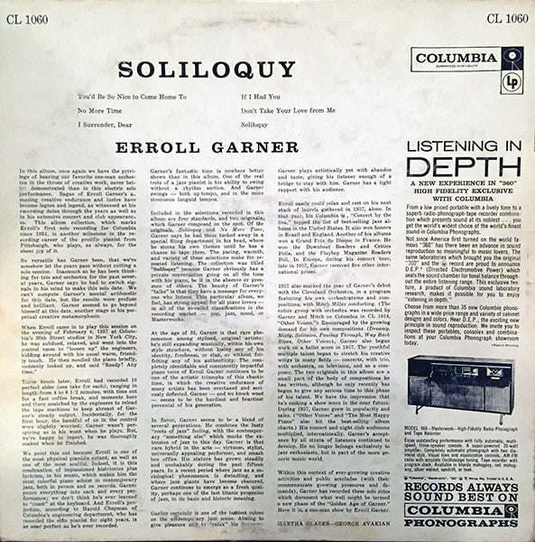 Erroll Garner - Soliloquy (LP) (G+) - Endless Media