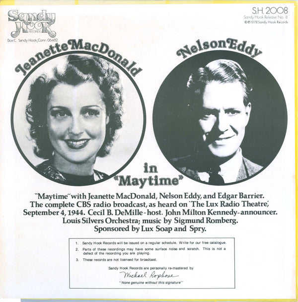 Jeanette MacDonald, Nelson Eddy - Maytime (LP) (G+) - Endless Media