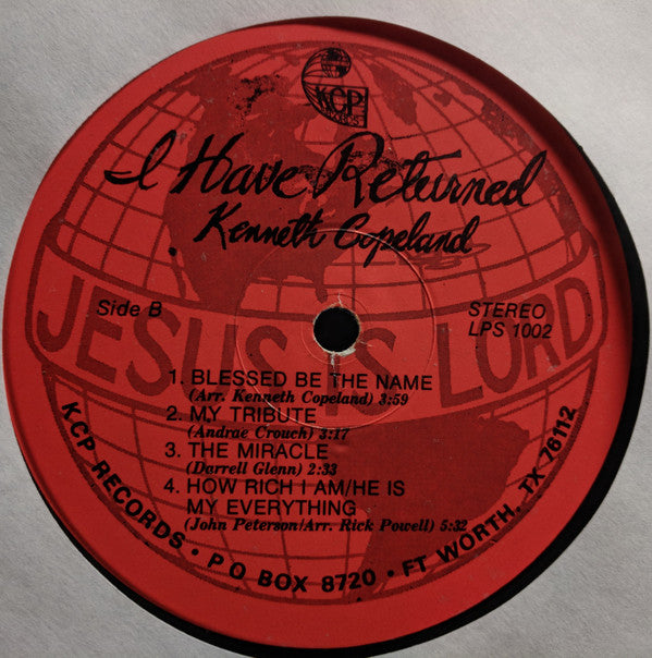 Kenneth Copeland - I Have  Returned (LP) (VG+) - Endless Media