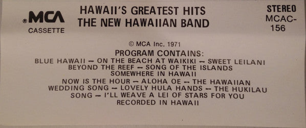 The New Hawaiian Band - Hawaii's Greatest Hits (Cassette) (VG) - Endless Media