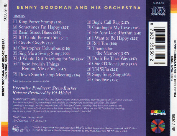 Benny Goodman And His Orchestra - Sing, Sing, Sing (CD) (G+) - Endless Media