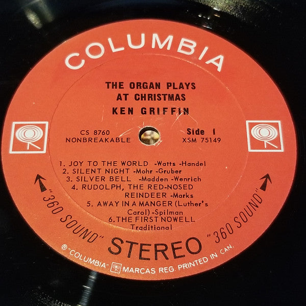 Ken Griffin  - The Organ Plays At Christmas (LP) (VG) - Endless Media