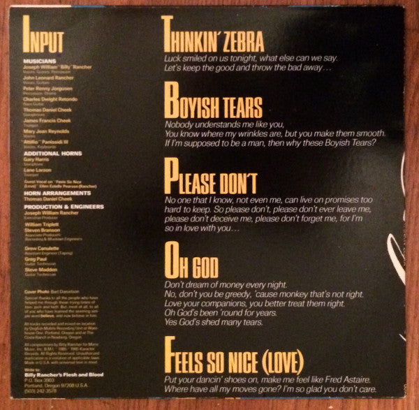 Billy Rancher's Flesh And Blood - Thinkin' Zebra (12") (M) - Endless Media