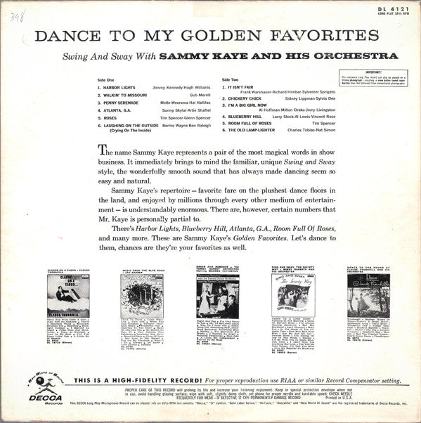 Swing And Sway With Sammy Kaye - Dance To My Golden Favorites (Swing And Sway With Sammy Kaye And His Orchestra) (LP) (VG+) - Endless Media