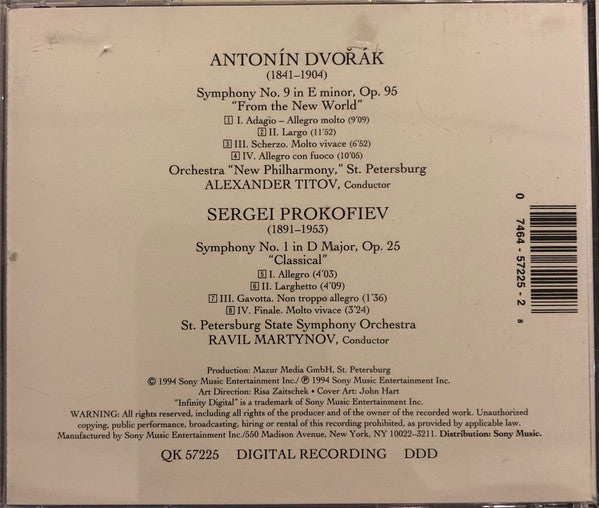 Antonín Dvořák, Sergei Prokofiev, Alexander Titov, Ravil Martinov - Antonin Dvorak: Symphony "From the New World"; Sergei Prokofiev: "Classical" (CD) (NM or M-) - Endless Media