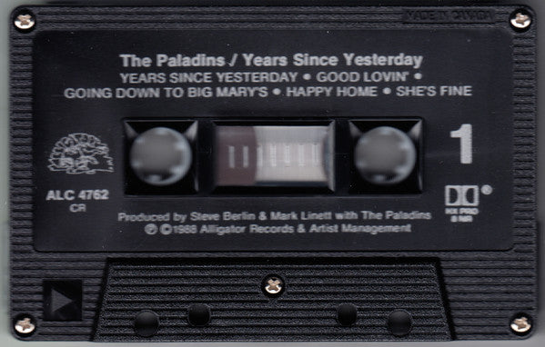 The Paladins - Years Since Yesterday (Cassette) (VG) - Endless Media