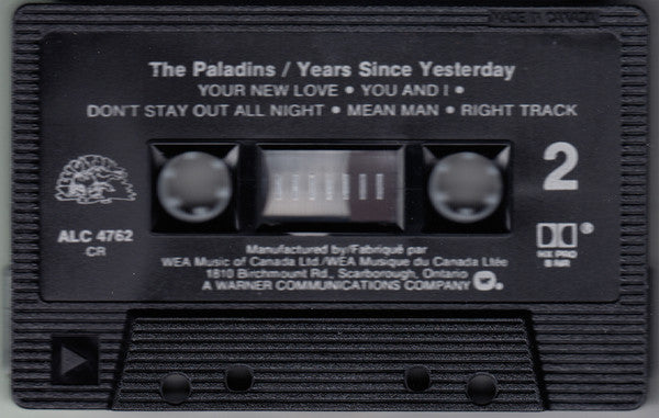 The Paladins - Years Since Yesterday (Cassette) (VG) - Endless Media